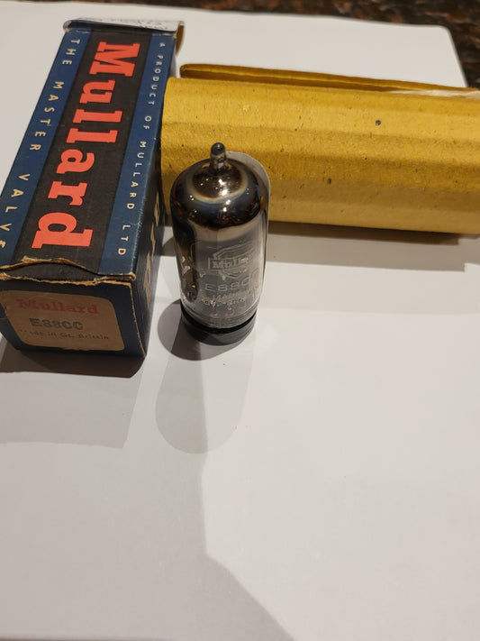 Mullard E88CC Gold Pins Grey Shield Halo Getter